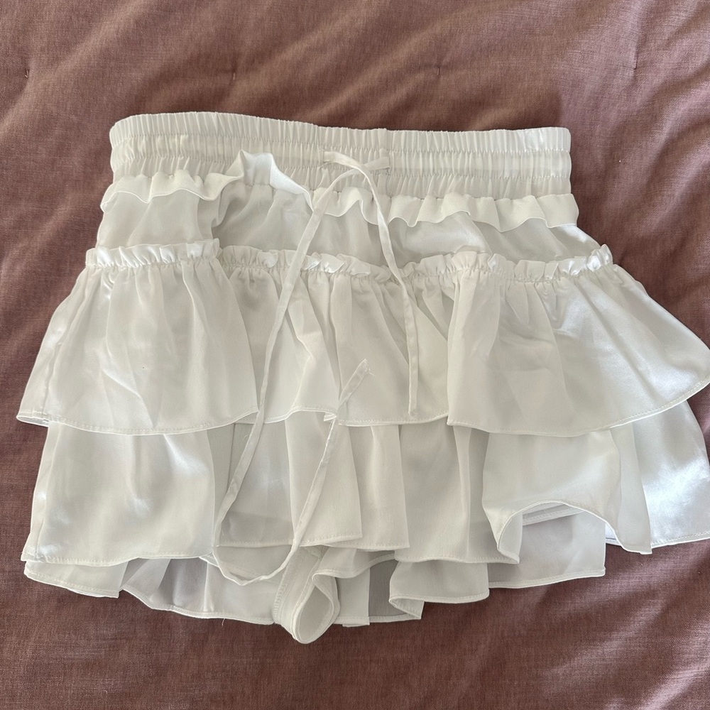 Elegant White Preppy Day + Moon Skirt